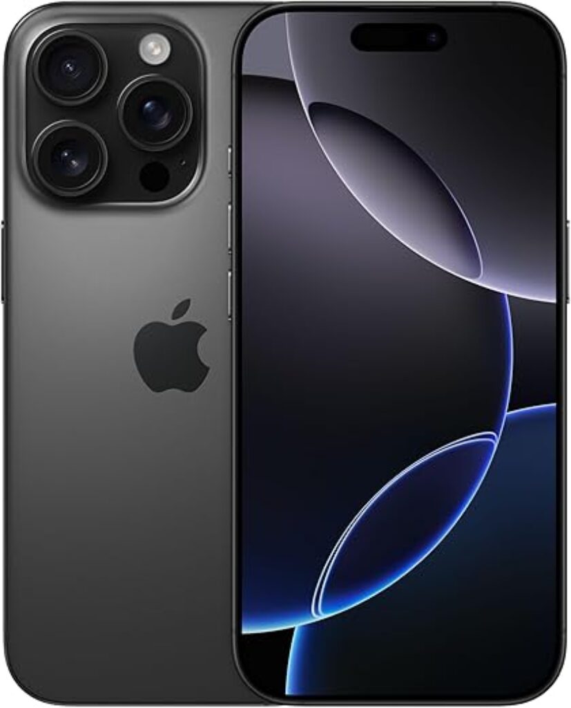 Apple iPhone 16 Pro 128 GB: 5G Handy mit Kamerasteuerung, 4K 120 fps Dolby Vision und einem großen Sprung bei der Batterielaufzeit. Funktioniert mit AirPods, Titan Schwarz