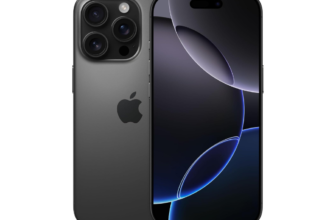 Apple iPhone 16 Pro 128 GB: 5G Handy mit Kamerasteuerung, 4K 120 fps Dolby Vision und einem großen Sprung bei der Batterielaufzeit. Funktioniert mit AirPods, Titan Schwarz