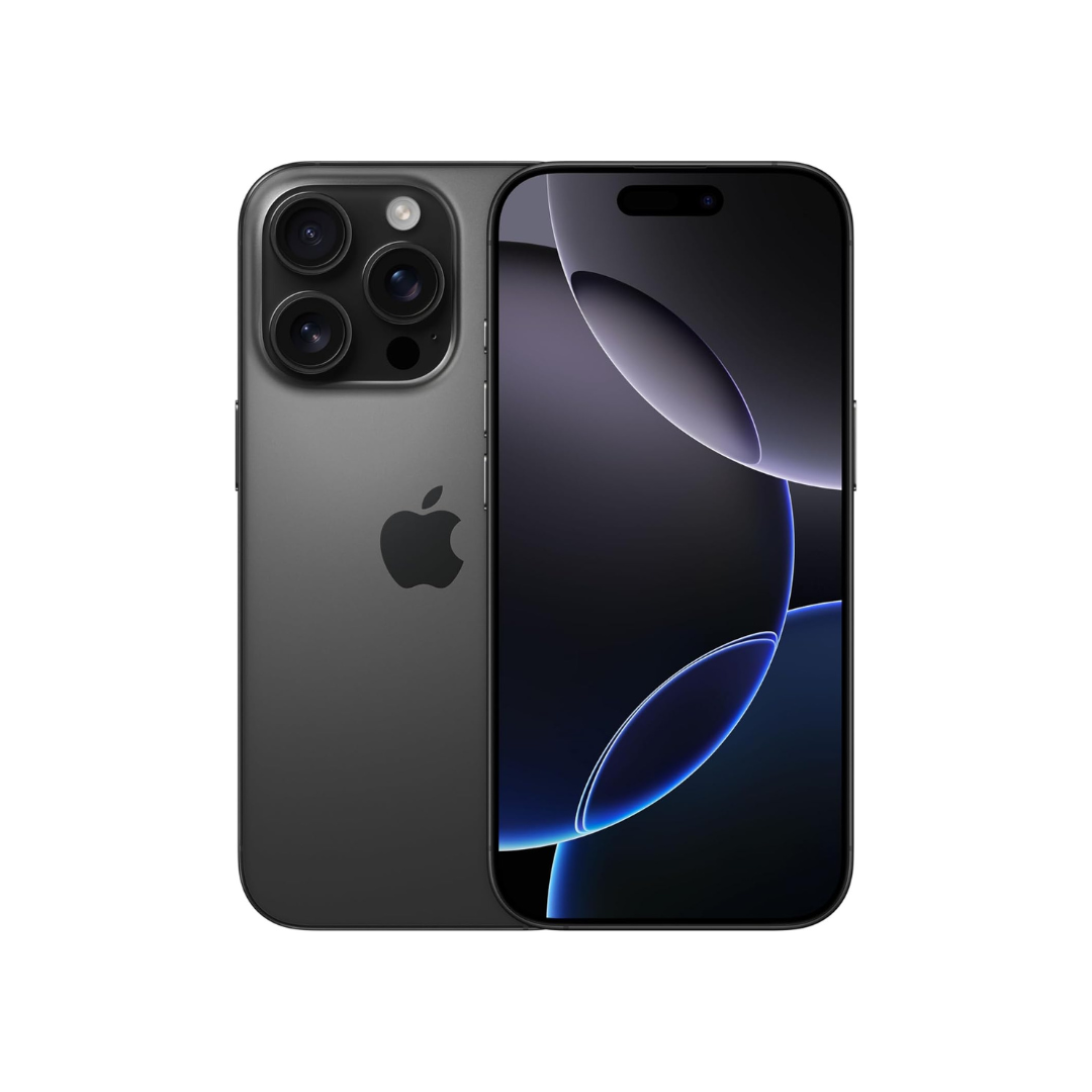 Apple iPhone 16 Pro 128 GB: 5G Handy mit Kamerasteuerung, 4K 120 fps Dolby Vision und einem großen Sprung bei der Batterielaufzeit. Funktioniert mit AirPods, Titan Schwarz